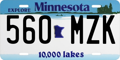 MN license plate 560MZK