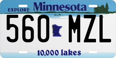 MN license plate 560MZL