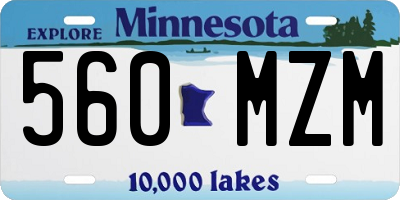 MN license plate 560MZM
