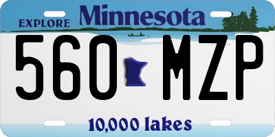 MN license plate 560MZP