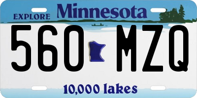 MN license plate 560MZQ
