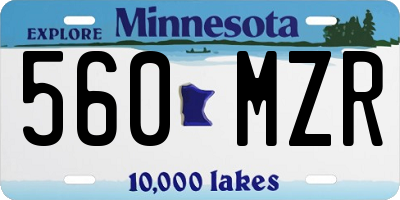 MN license plate 560MZR