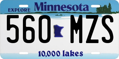 MN license plate 560MZS