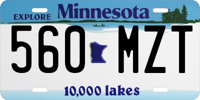 MN license plate 560MZT