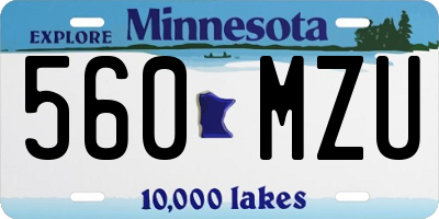 MN license plate 560MZU