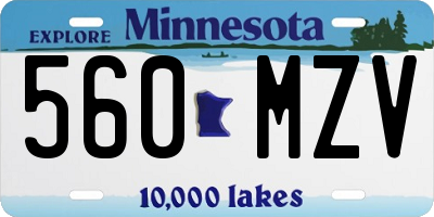MN license plate 560MZV