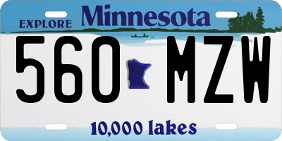 MN license plate 560MZW