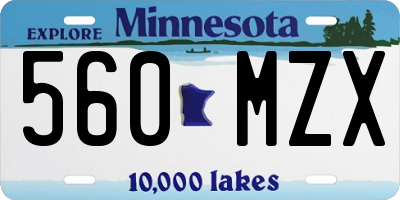 MN license plate 560MZX