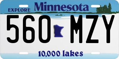 MN license plate 560MZY