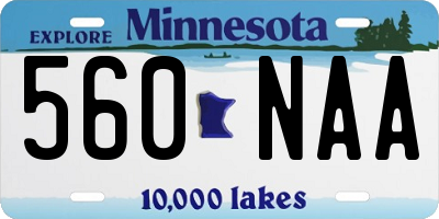 MN license plate 560NAA