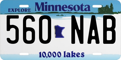 MN license plate 560NAB