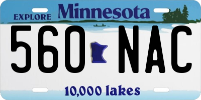 MN license plate 560NAC