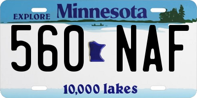 MN license plate 560NAF