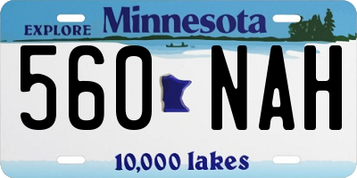 MN license plate 560NAH