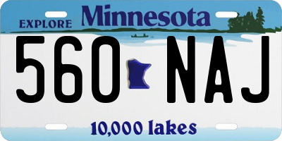 MN license plate 560NAJ