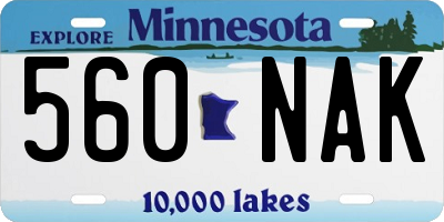 MN license plate 560NAK