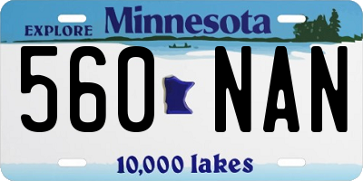 MN license plate 560NAN