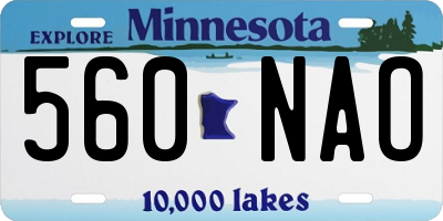 MN license plate 560NAO