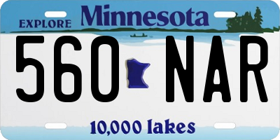 MN license plate 560NAR