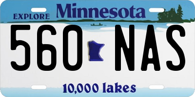 MN license plate 560NAS