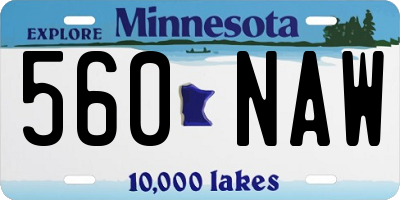 MN license plate 560NAW