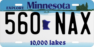 MN license plate 560NAX
