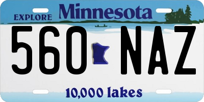 MN license plate 560NAZ