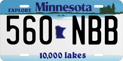 MN license plate 560NBB