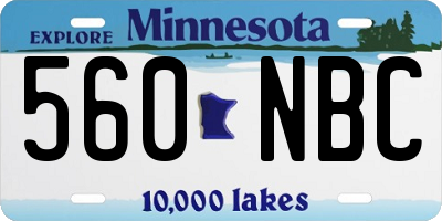 MN license plate 560NBC