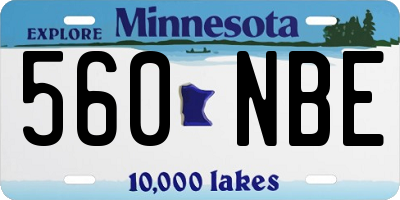 MN license plate 560NBE