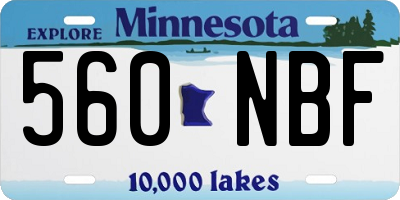MN license plate 560NBF