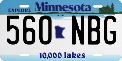MN license plate 560NBG