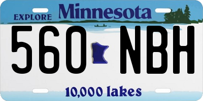 MN license plate 560NBH