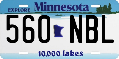 MN license plate 560NBL