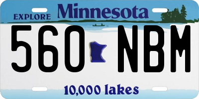 MN license plate 560NBM