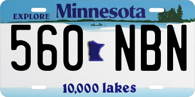 MN license plate 560NBN