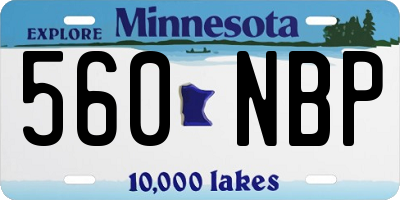MN license plate 560NBP