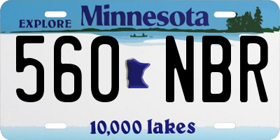 MN license plate 560NBR