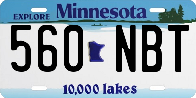 MN license plate 560NBT