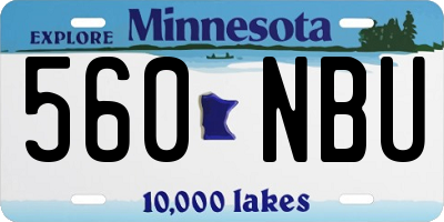 MN license plate 560NBU