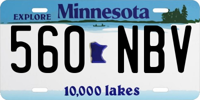 MN license plate 560NBV