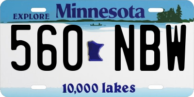 MN license plate 560NBW