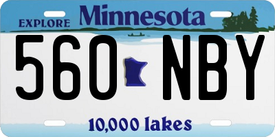 MN license plate 560NBY