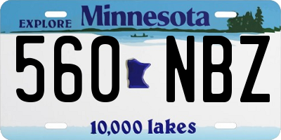 MN license plate 560NBZ