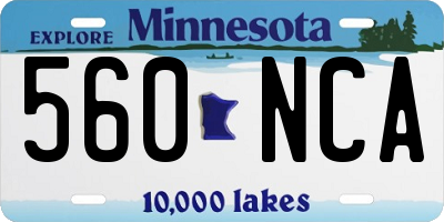 MN license plate 560NCA
