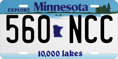 MN license plate 560NCC
