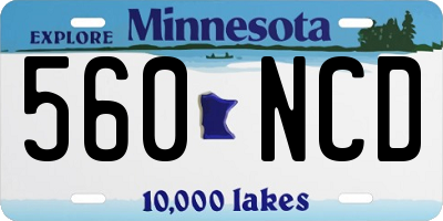 MN license plate 560NCD