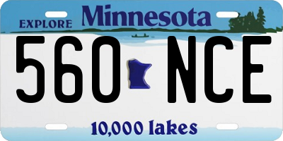MN license plate 560NCE