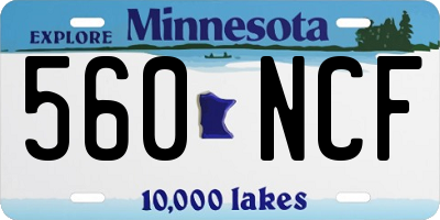 MN license plate 560NCF