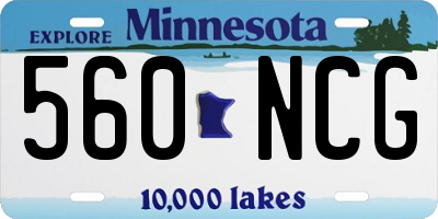 MN license plate 560NCG